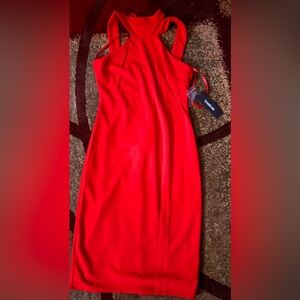 Bebe Strapless Scarlet Dress